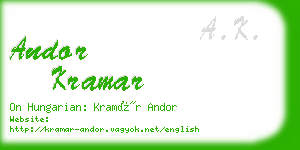 andor kramar business card